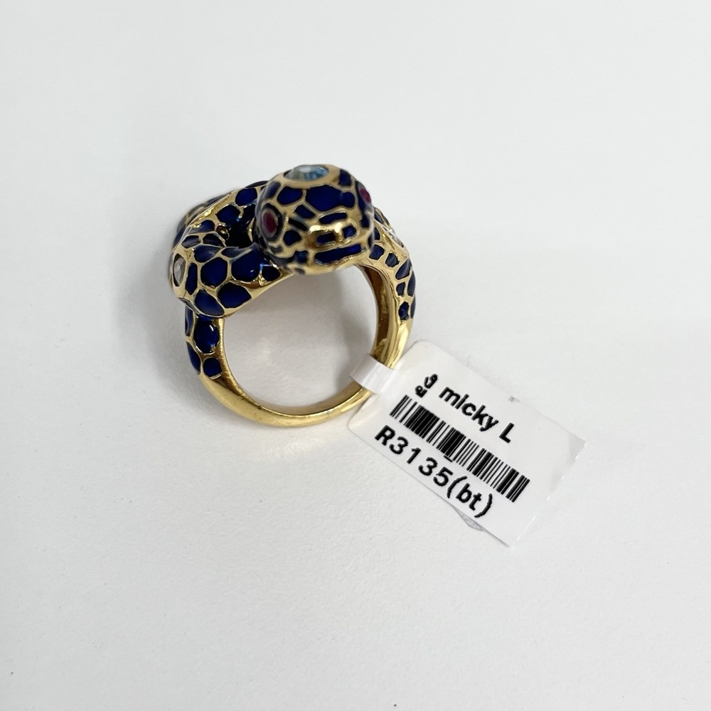 Sterling Gold Vermeil Enamel Coiled Snake Ring JUMBO NWT $300 23 Grams Sz. 6 3/4 - Picture 8 of 12